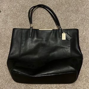 Black leather coach bag